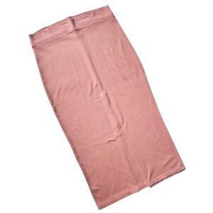 Dusty Rose Pink Midi Bodycon Pencil Skirt with Slit